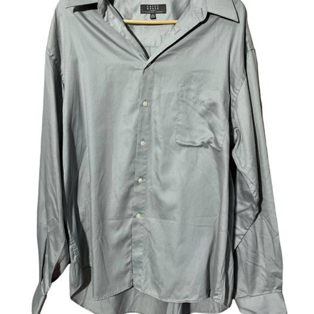 Crazy Horse Long Sleeve Button Down Shirt Sz 17 (36-37) Light Grey